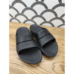 Oofos OOahh Mens 11 /Women 13 Black Beach Walking Outdoor Recovery Slide Sandals